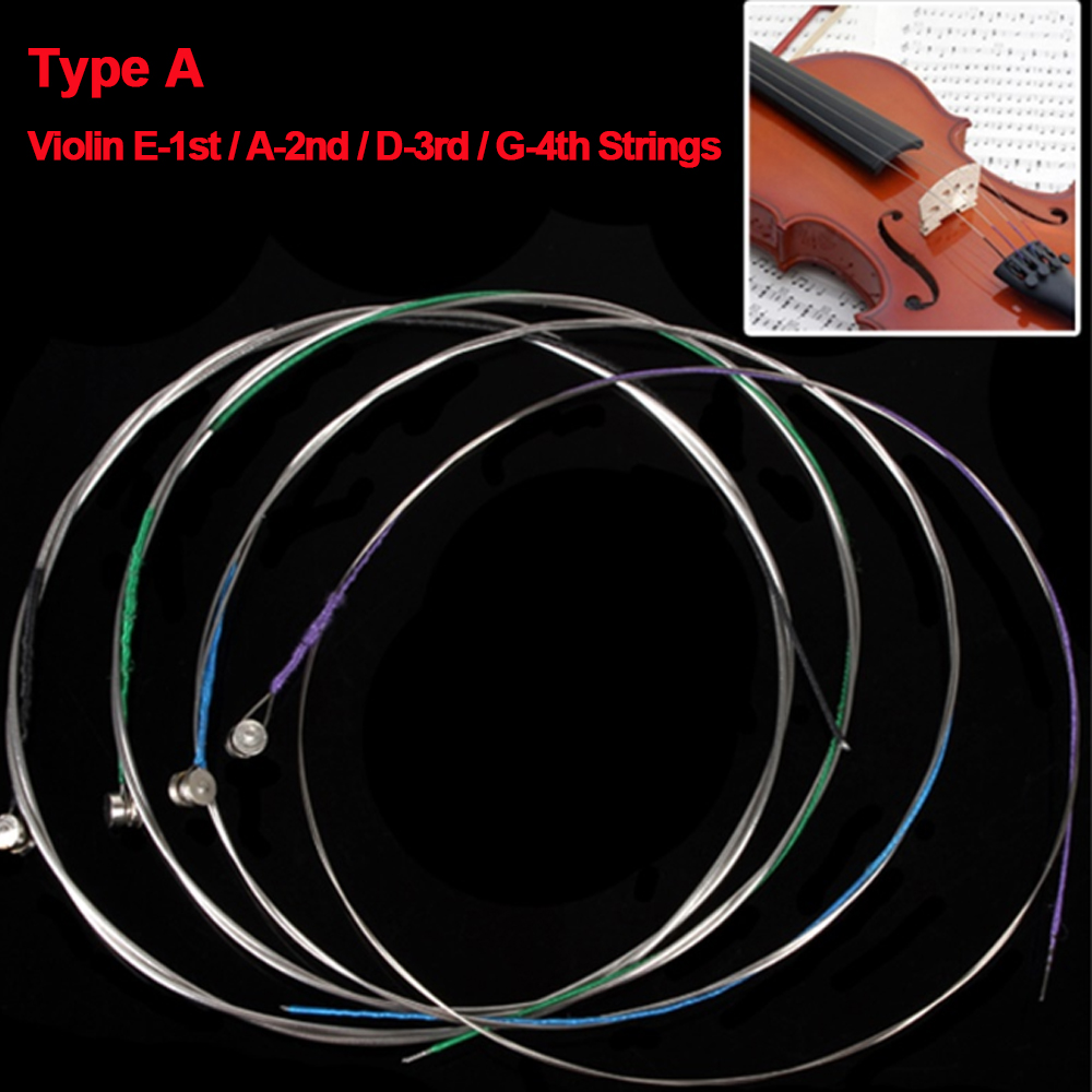 Violin Musical Instrument - 4 ชิ้น/เซ็ตสายไวโอลิน E-A-D-G เหล็ก Core นิกเกิล