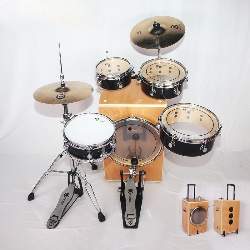 Cajon Box Drum - กลองคาฮองแบบพกพาสำหรับการแสดงสด ไม่ต้องประกอบ กลองไม้แบบกล่อง สำหรับมืออาชีพ เครื่องดนตรีประเภทเคาะจังหวะ