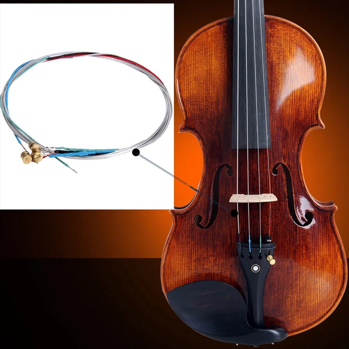 Violin Musical Instrument - สายไวโอลิน ABPF 4/4 ชุดสายไวโอลินระดับมืออาชีพ E-A-D-G อะไหล่เครื่องดนตรี