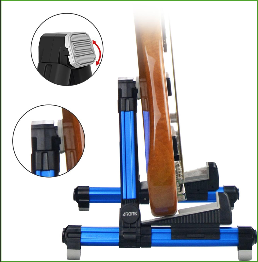 Violin Musical Instrument - ขาตั้งกีตาร์อลูมิเนียมพับได้ - ขาตั้งพื้นปรับระดับได้สำหรับกีตาร์ทุกประเภท เบส อูคูเลเล่ ไวโอลิน