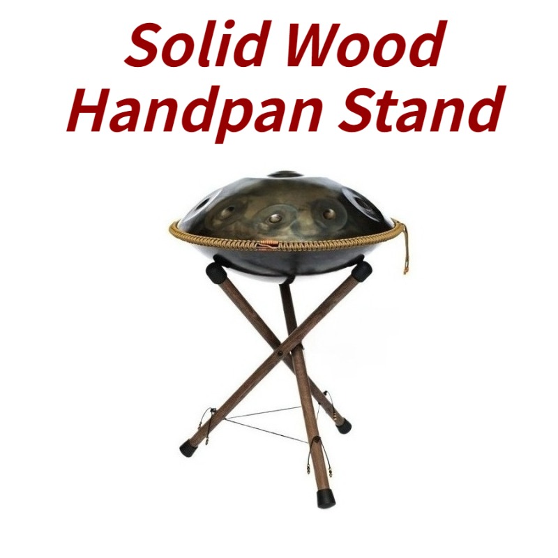 Musical Instrument Handpan - ขาตั้งแฮนด์แพนไม้แท้ ทำมือ ปรับระดับได้ แข็งแรง ทนทาน รูปทรงสามเหลี่ยม