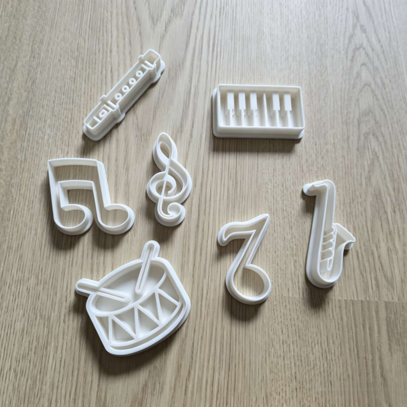 Musical Instrument Symbols - เครื่องตัดคุกกี้รูปเครื่องดนตรี แม่พิมพ์สัญลักษณ์ดนตรี อุปกรณ์ทำฟองดองท์ สำหรับทำขนม เบเกอรี่ ดินเหนียว