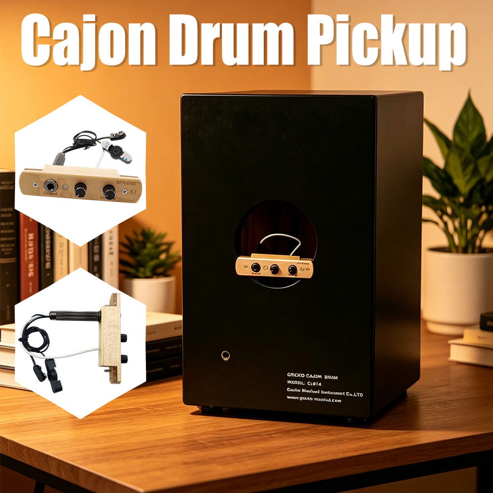 Cajon Box Drum - กล่องเพรแอมป์/ปิ๊กอัพสำหรับกลองคาฮอง พร้อมระบบควบคุมโทนเสียงและระดับเสียง ระบบปิ๊กอัพอิเล็กทรอนิกส์ ช่องเสียบเอาต์พุต อุปกรณ์เสริมสำหรับเครื่องดนตรีประเภทเพอร์คัชชัน