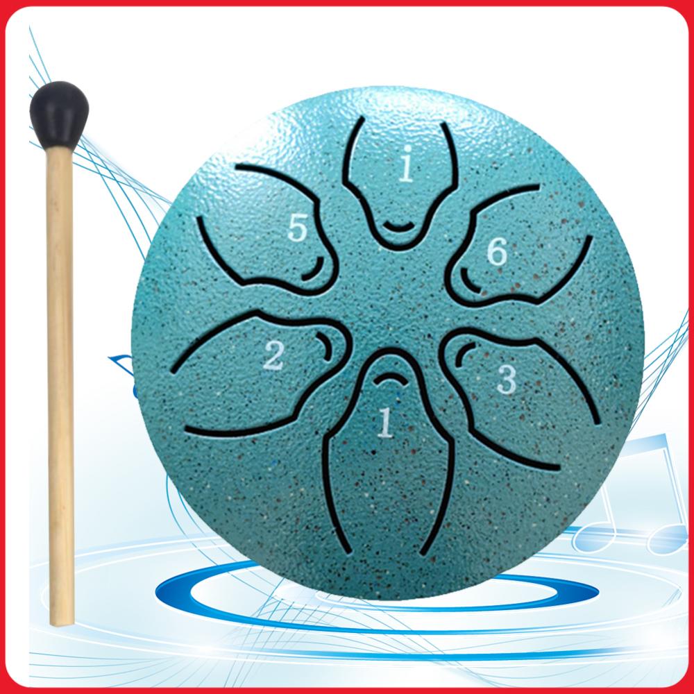 Musical Instrument Drum - กลองเหล็กขนาด 3 นิ้ว 6 โน้ต สำหรับเล่นกลางแจ้ง