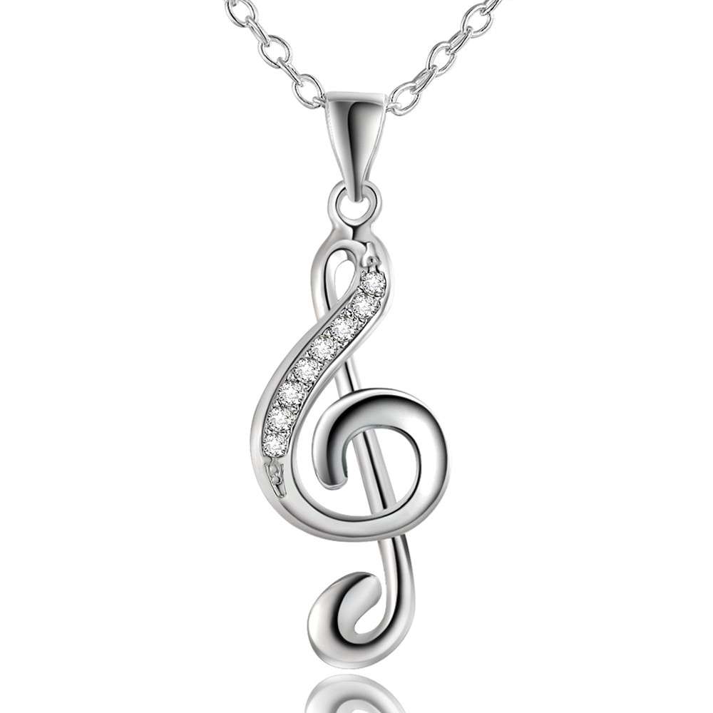 45 ซม.18 นิ้ว 925 สร้อยคอเงินง - Musical Instrument Symbols บทวิจารณ์และราคา