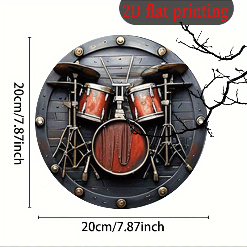 ป้ายอะลูมิเนียมทรงกลม 2 มิติ 1 - Musical Instrument Drum บทวิจารณ์และราคา