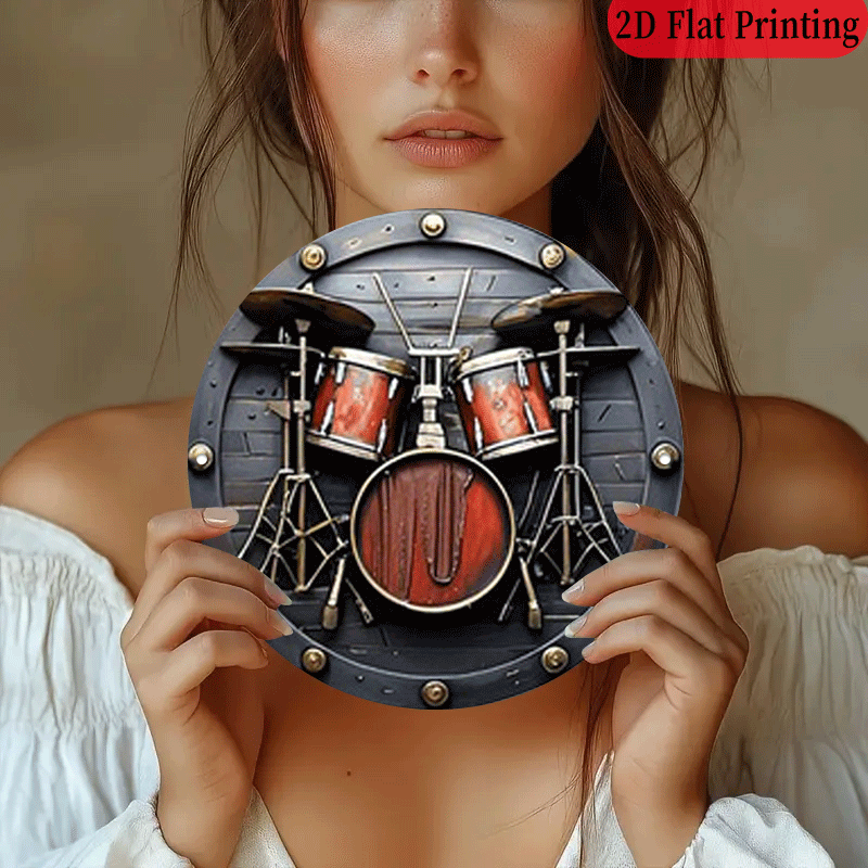 ป้ายอะลูมิเนียมทรงกลม 2 มิติ 1 - Musical Instrument Drum บทวิจารณ์และราคา