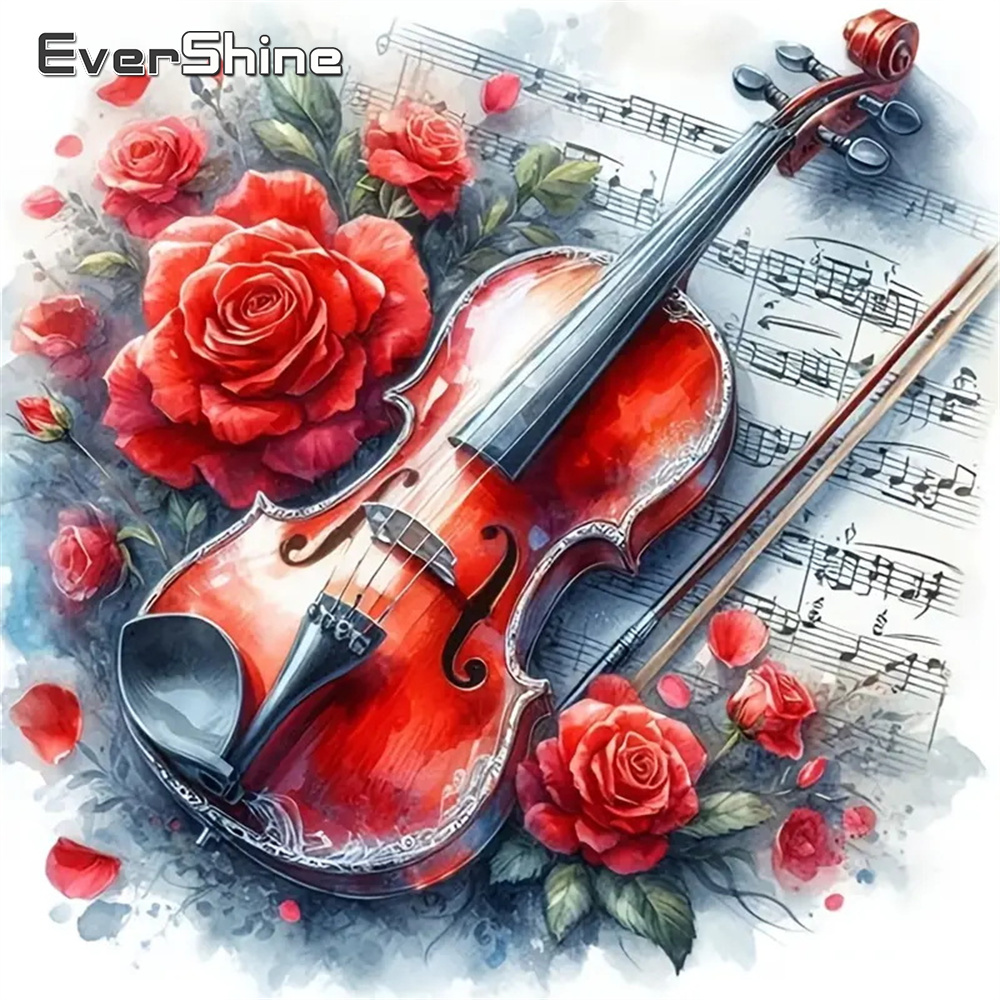 ภาพปักเพชร DIY ลายไวโอลิน แบบเ - Musical Instrument Cello บทวิจารณ์และราคา